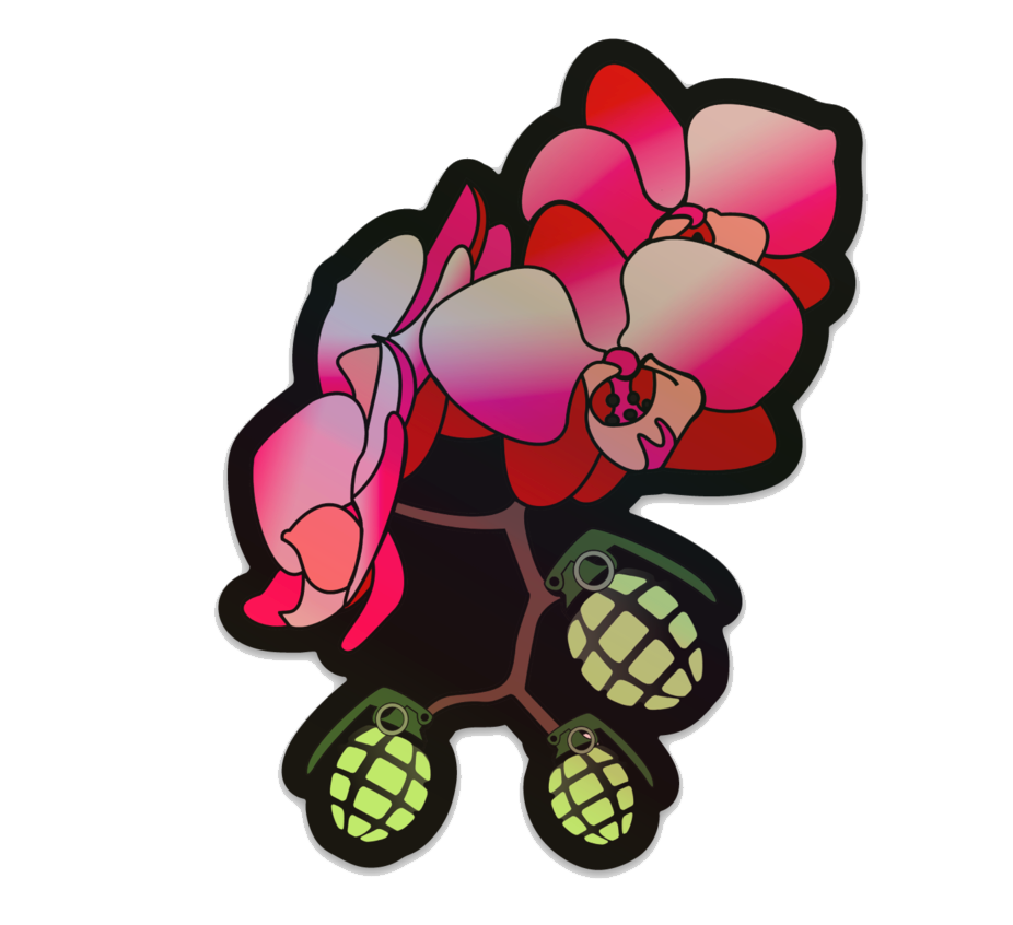 Orchid Bomber - Holographic Sticker