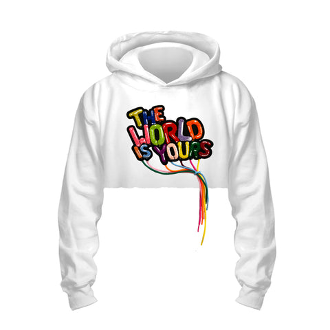 World Is Yours - Crop Hoodie (Gray)